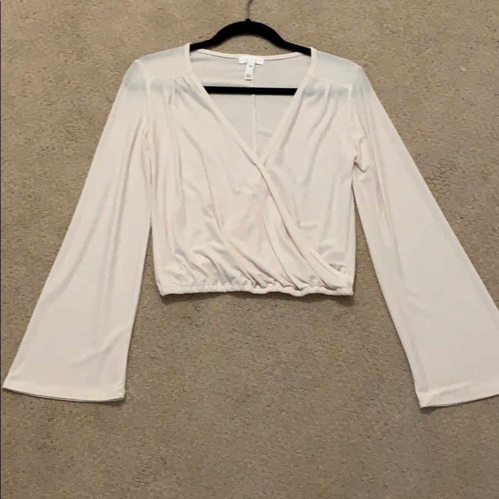 Leith pale pink cropped blouse